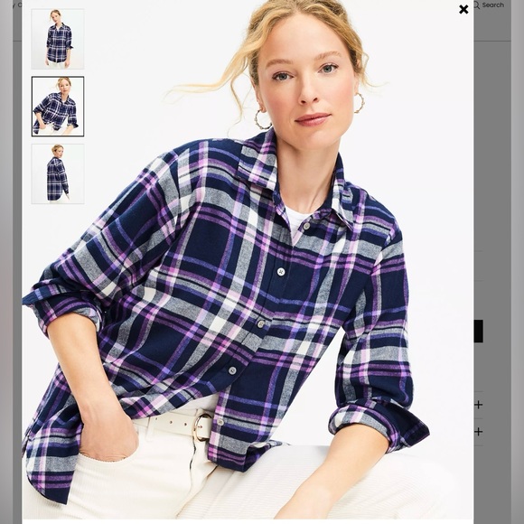 NWT Loft Flannel Tunic Shirt Size Large - Picture 3 of 6